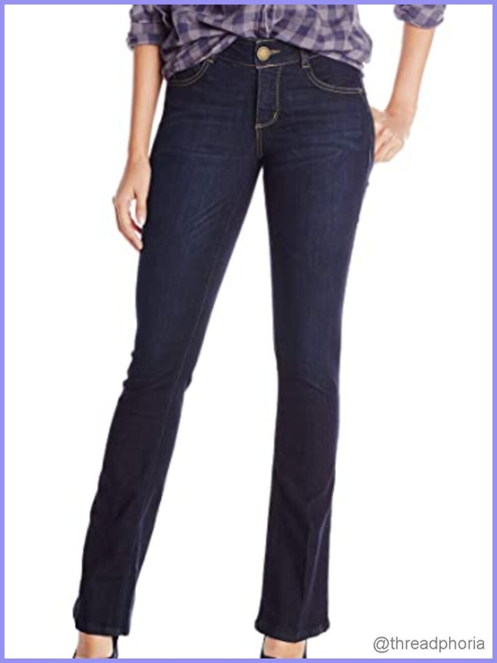 Womens Jeans Boot Cut High Stretch Denim Mid Rise